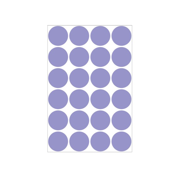 1" Color Coding Dots Lavendar - Sheet Form